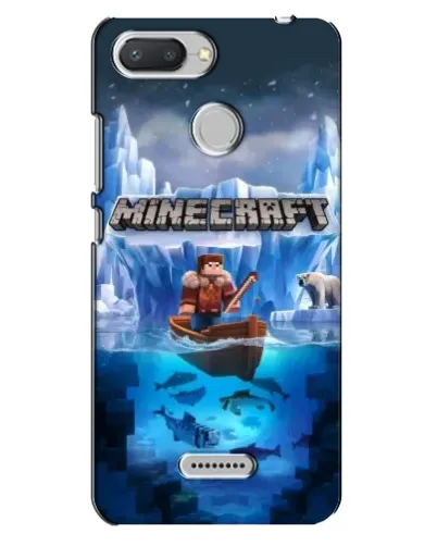 Чехол для Xiaomi Redmi 6 с картинкой «Minecraft ледяной мир»