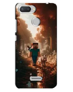 Чехол для Xiaomi Redmi 6 с картинкой «Стив в лесу»