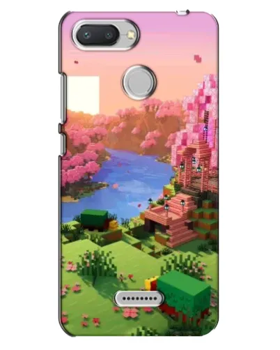 Чехол для Xiaomi Redmi 6 с картинкой «Розовое дерево Minecraft»