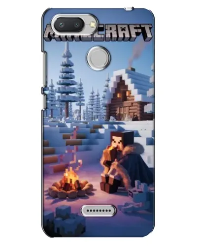 Чехол для Xiaomi Redmi 6 с картинкой «Зимний Minecraft»