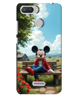 Чехол для Xiaomi Redmi 6 с картинкой «Микки на скамейке»