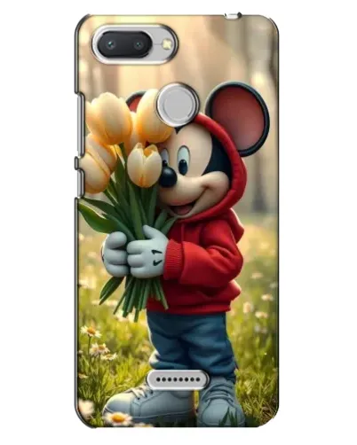 Чехол для Xiaomi Redmi 6 с картинкой «Микки с тюльпанами»