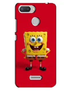 Чехол для Xiaomi Redmi 6 с картинкой «Спанч Боб на красном»
