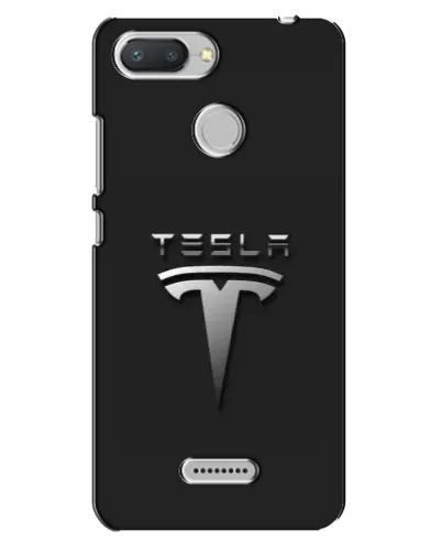 Чехол для Xiaomi Redmi 6 с картинкой «Стальной логотип Tesla»