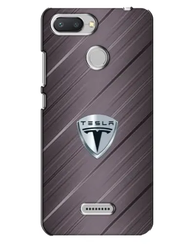 Чехол для Xiaomi Redmi 6 с картинкой «Металлическая текстура Tesla»