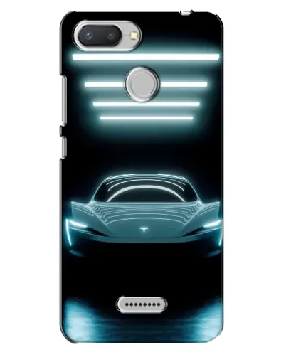 Чехол для Xiaomi Redmi 6 с картинкой «Tesla в неоне»