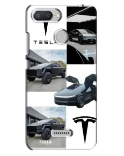 Чехол для Xiaomi Redmi 6 с картинкой «Коллаж Cybertruck Tesla»