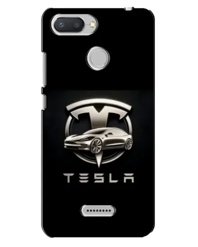 Чехол для Xiaomi Redmi 6 с картинкой «Tesla — серебристое авто»