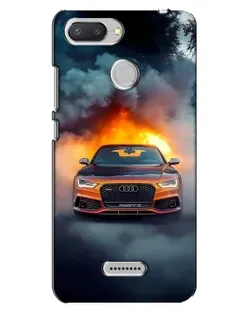 Чехол для Xiaomi Redmi 6 с картинкой «Audi в огненном дыму»