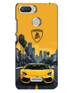 Чехол для Xiaomi Redmi 6 с картинкой «Желтый Lamborghini город»