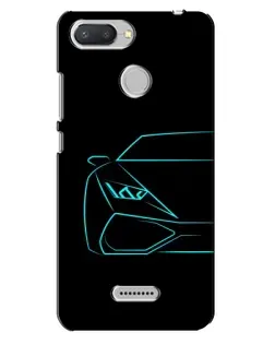 Чехол для Xiaomi Redmi 6 с картинкой «Голубой силуэт Lamborghini»