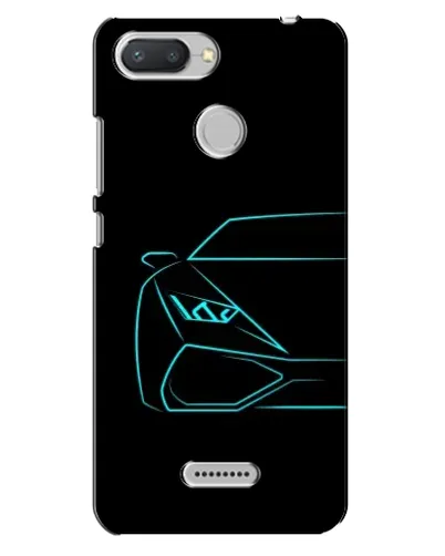 Чехол для Xiaomi Redmi 6 с картинкой «Голубой силуэт Lamborghini»