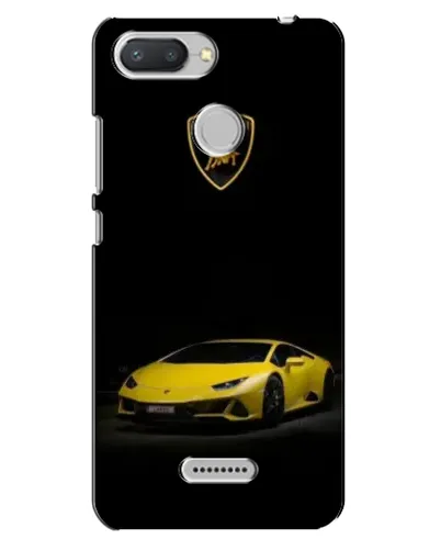 Чехол для Xiaomi Redmi 6 с картинкой «Lamborghini желтый акцент»