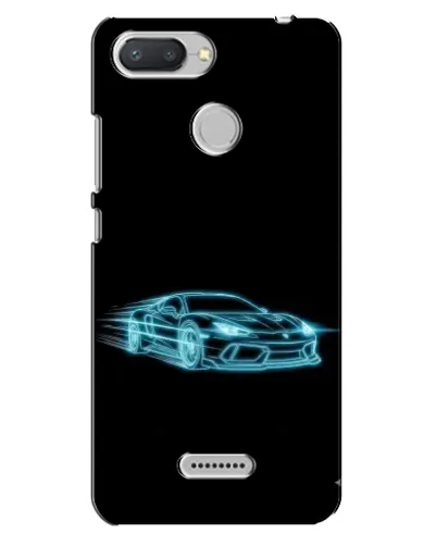 Чехол для Xiaomi Redmi 6 с картинкой «Неоновый контур Lamborghini»