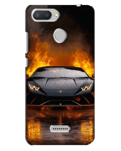 Чехол для Xiaomi Redmi 6 с картинкой «Lamborghini в огне»