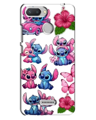 Чехол для Xiaomi Redmi 6 с картинкой «Стикеры Stitch и Angel»