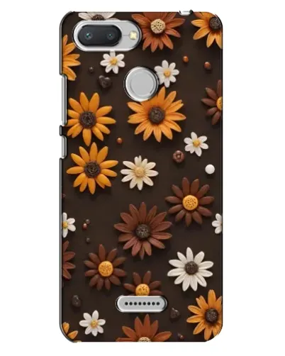 Чохол для Xiaomi Redmi 6 з картинкою «Візерунок з маленьких соняшників»