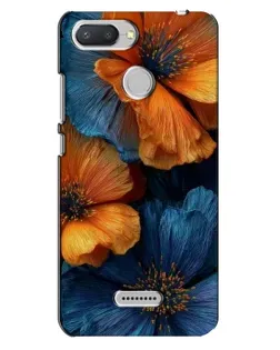 Чохол для Xiaomi Redmi 6 з картинкою «Яскрава синьо-помаранчева флора»