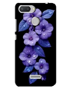 Чехол для Xiaomi Redmi 6 с картинкой «Фиолетовые цветы с росою»