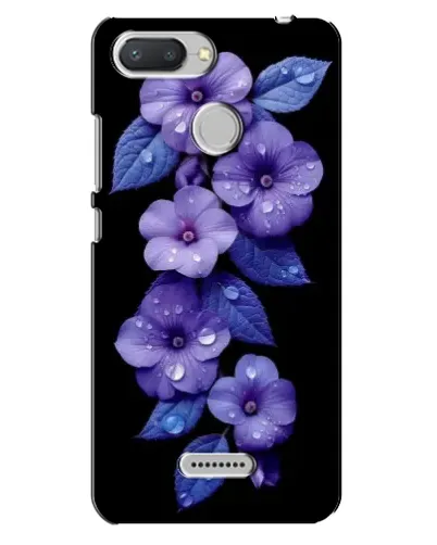 Чохол для Xiaomi Redmi 6 з картинкою «Фіолетові квіти з росою»