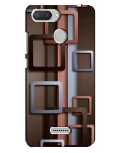 Чохол для Xiaomi Redmi 6 з картинкою «Коричневі об'ємні квадрати»