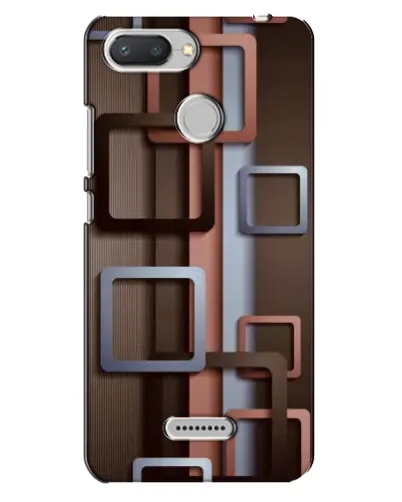 Чохол для Xiaomi Redmi 6 з картинкою «Коричневі об'ємні квадрати»