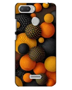 Чохол для Xiaomi Redmi 6 з картинкою «Об'ємні помаранчеві сфери»