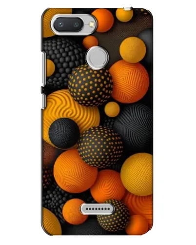 Чохол для Xiaomi Redmi 6 з картинкою «Об'ємні помаранчеві сфери»