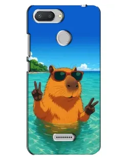Чехол для Xiaomi Redmi 6 с картинкой «Морская капибара»