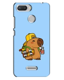 Чехол для Xiaomi Redmi 6 с картинкой «Капибара на скейте»
