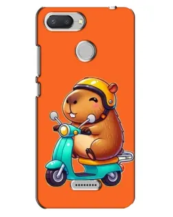 Чехол для Xiaomi Redmi 6 с картинкой «Капибара на скутере»