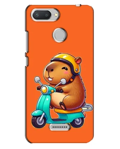 Чехол для Xiaomi Redmi 6 с картинкой «Капибара на скутере»