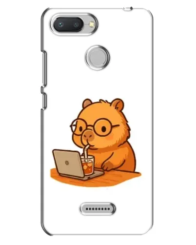 Чехол для Xiaomi Redmi 6 с картинкой «Капибара с ноутбуком»