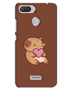 Чехол для Xiaomi Redmi 6 с картинкой «Капибара с сердцем»