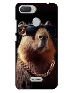 Чехол для Xiaomi Redmi 6 с картинкой «Капибара золотая цепь»