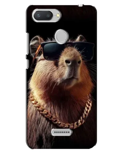 Чехол для Xiaomi Redmi 6 с картинкой «Капибара золотая цепь»