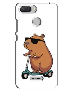 Чехол для Xiaomi Redmi 6 с картинкой «Капибара на самокате»