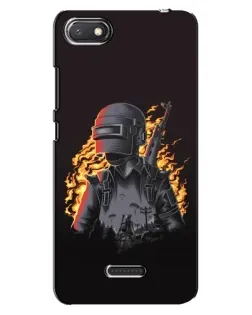 Чехол для Xiaomi Redmi 6A с картинкой «PUBG — огненный силуэт»