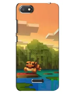 Чехол для Xiaomi Redmi 6A с картинкой «Майнкрафт закат солнца»