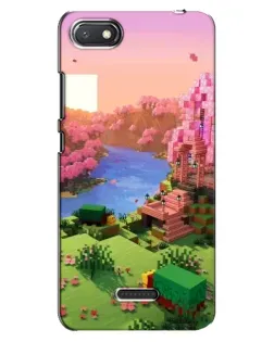 Чехол для Xiaomi Redmi 6A с картинкой «Розовое дерево Minecraft»