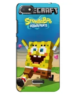 Чохол для Xiaomi Redmi 6A з картинкою «Губка Боб Minecraft»