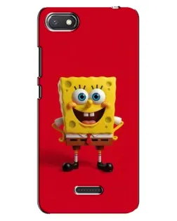 Чехол для Xiaomi Redmi 6A с картинкой «Спанч Боб на красном»