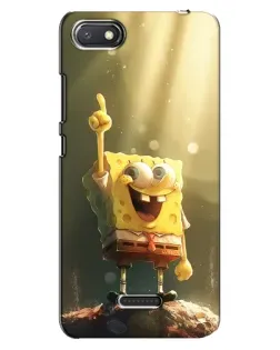 Чехол для Xiaomi Redmi 6A с картинкой «Сияющий Спанч Боб»