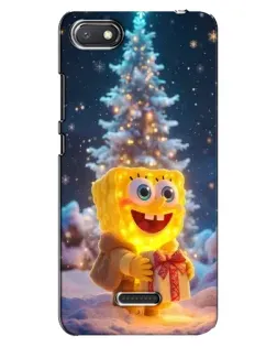 Чехол для Xiaomi Redmi 6A с картинкой «Рождественский Спанч Боб»