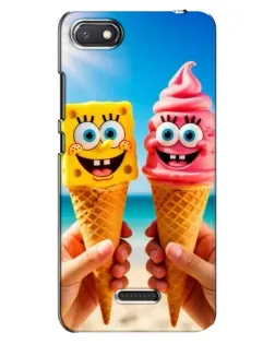 Чехол для Xiaomi Redmi 6A с картинкой «Спанч Боб мороженое»