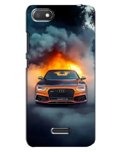 Чехол для Xiaomi Redmi 6A с картинкой «Audi в огненном дыму»