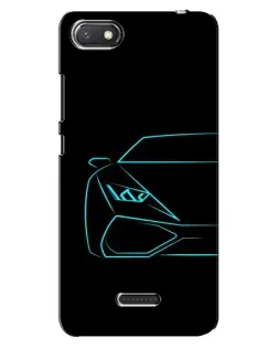 Чехол для Xiaomi Redmi 6A с картинкой «Голубой силуэт Lamborghini»