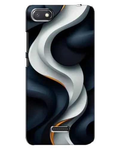 Чехол для Xiaomi Redmi 6A с картинкой «Объемные черно-белые ленты»