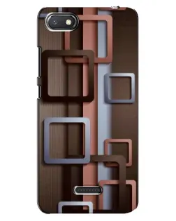 Чехол для Xiaomi Redmi 6A с картинкой «Коричневые объемные квадраты»