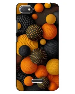 Чехол для Xiaomi Redmi 6A с картинкой «Объемные оранжевые сферы»